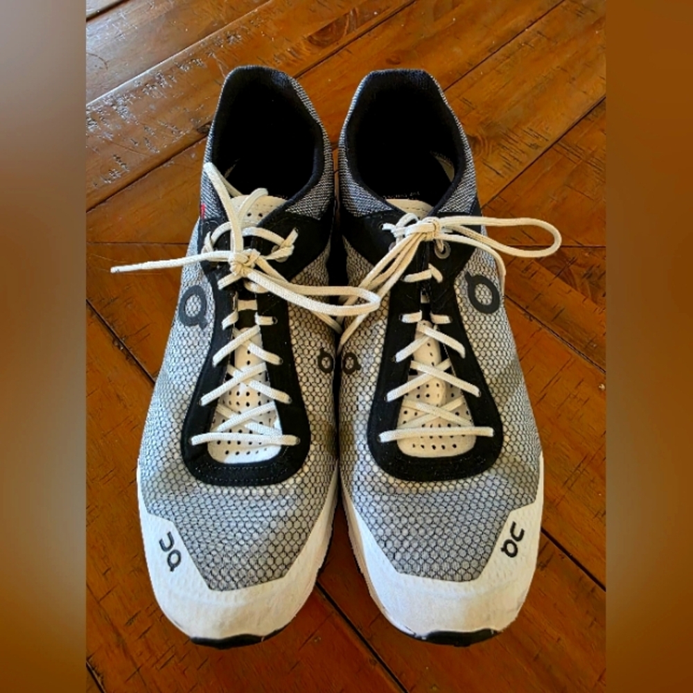 On Cloud Running Black and White Sneakers